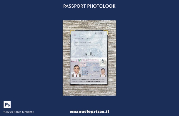 modello di aspetto fotografico del passaporto di Taiwan in stile verificato